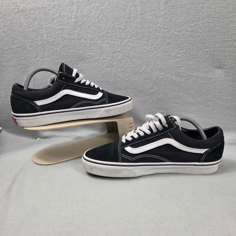 Vans Old Skool Black White Suede Canvas Skate Shoes Womens 9.5 Mens 8.0 Low Top